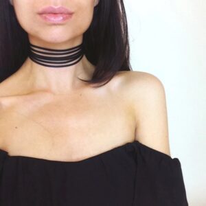 Choker cuir femme