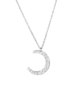 Collier ras du cou lune argent