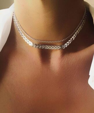 collier plat argent ras cou