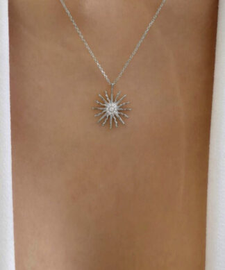 collier ras de cou soleil argent