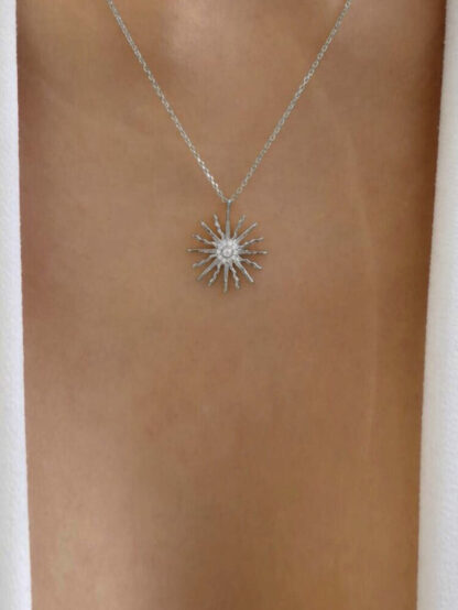 collier ras de cou soleil argent